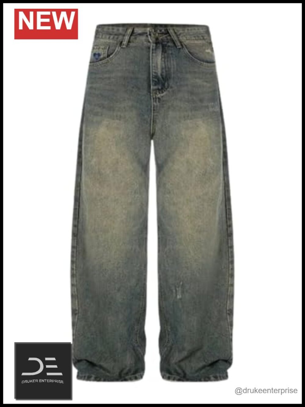 Vintage Distressed Wide Leg Baggy Jeans Women Casual Denim Pants